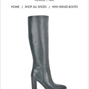 Stock pics but never worn. Dark teal blue boots w/zipper.